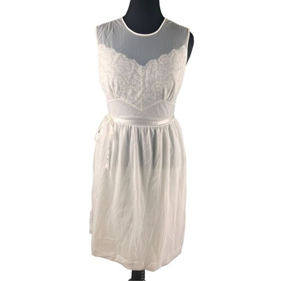Vintage 50s Charmode Nightgown White Size 40 Lace Bridal Honeymoon Lingerie - Picture 1 of 5